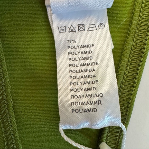 NWT ERES “Roller Pop” Button Detail Halter Bikini Top Full Cup Green - Picture 15 of 16